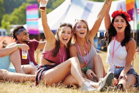 Friends at a festival